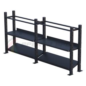 Купить Модульный стеллаж для гантелей, гирь и медболов 2580х430х1200 (2 секции) в Электрогорске 